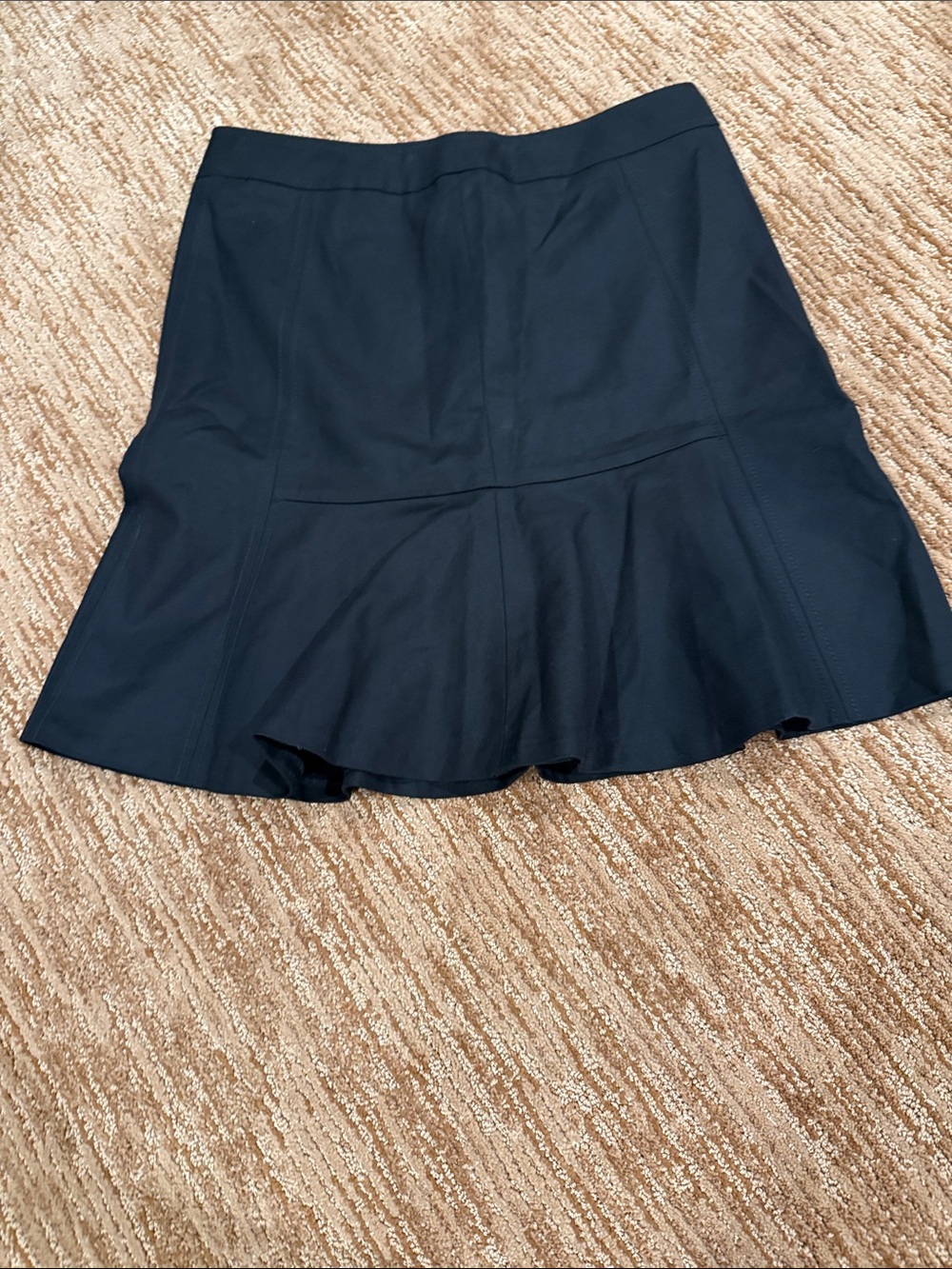 White House Black Market Black Flared Skirt with Peplum Hem